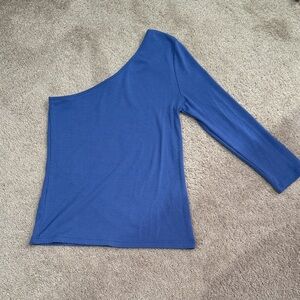 Banana Republic Blue One-Shoulder Long Sleeve Top